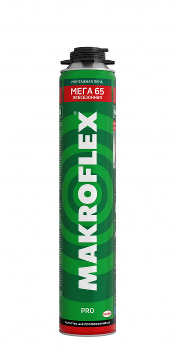 Пена профессиональная «Makroflex Мега» 65 ПРО всесезонная (850мл;16шт) 2598439