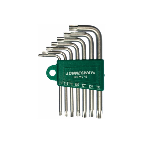 Набор ключей Torx Jonnesway T10-T40 7шт H08M07S 47099 набор ключей torx rf 5071l г образных удлиненных t10 t40 7 предметов на пласт держат rockforce