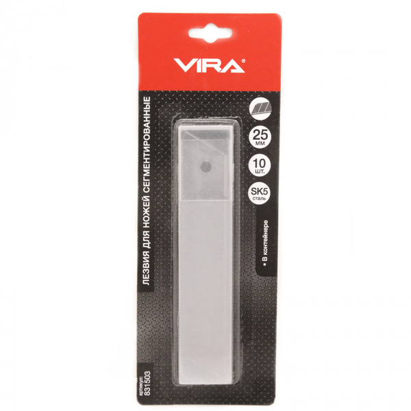 vira лезвие для ножа vira трапеция 10шт 831505 Лезвие для ножа Vira 25мм сегмент 10шт 831503