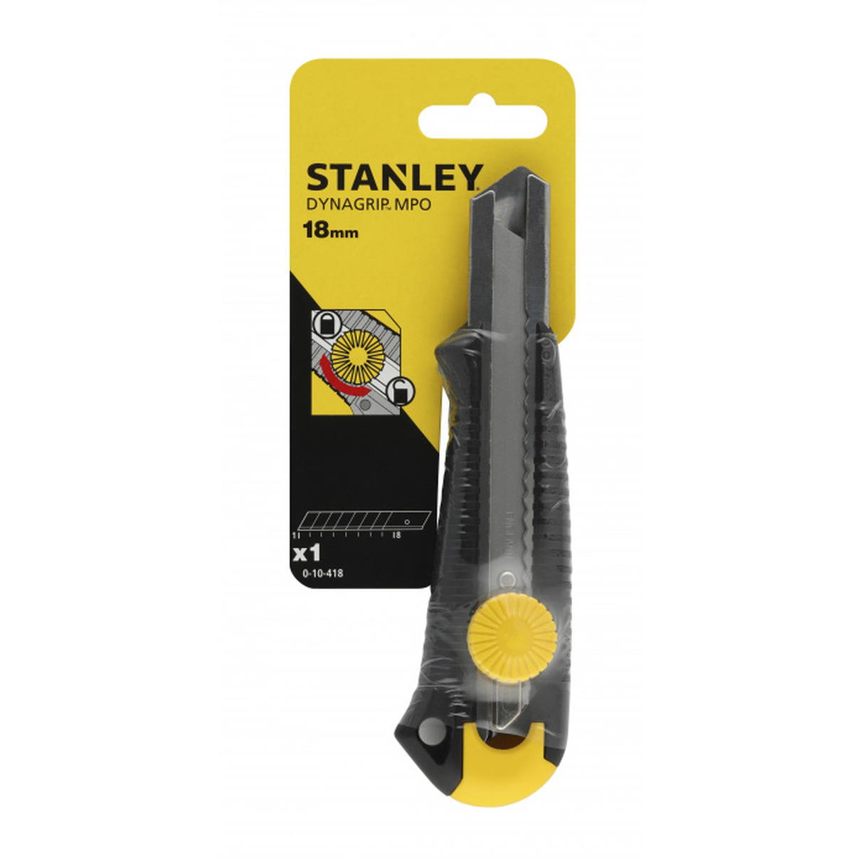 Нож Stanley Dynagrip Mpo 18мм вращ.прижим 0-10-418 stanley dynagrip 6 желтый черный
