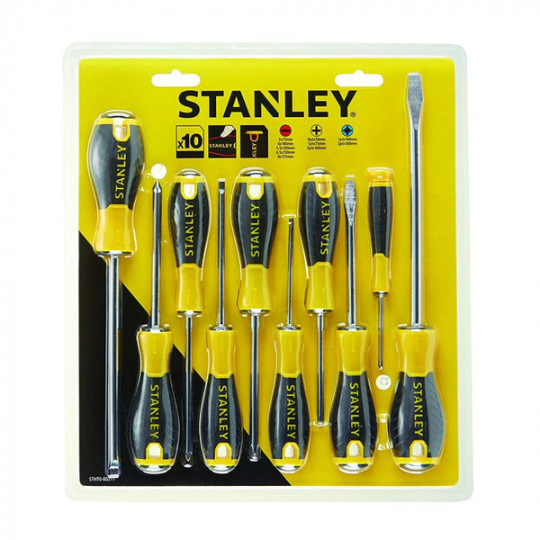 Набор отверток Stanley Essential 10шт STHT0-60211 stanley отвертка stanley essential sl4 100мм stht0 60378