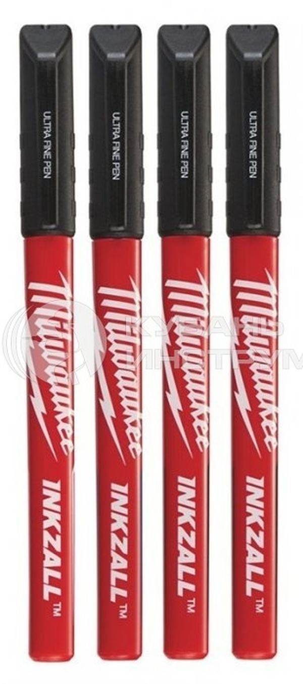 Ручки Milwaukee Inkzall Fine Tip Черные 4шт 48223164