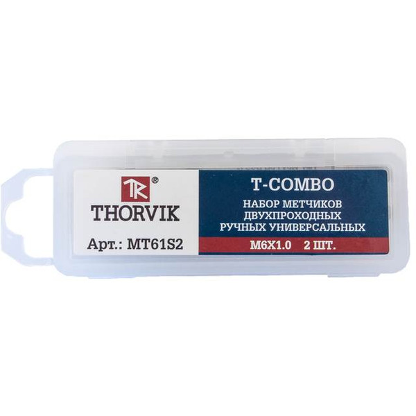 Метчик Thorvik T-Combo М6*1,0 HSS-G 2шт MT61S2 52814