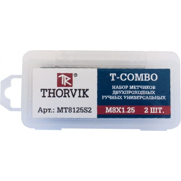 Метчик Thorvik T-Combo М8*1,25 HSS-G 2шт MT8125S2 52817 метчик ruko m24x3 0 комплект 3шт hss g din352 6h 230240