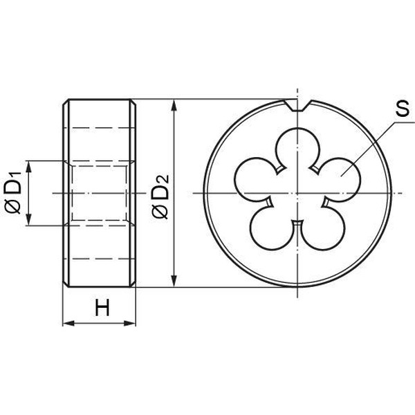 Плашка Thorvik D-Drive М4*0,7 HSS Ф25*9мм MDG407 52860