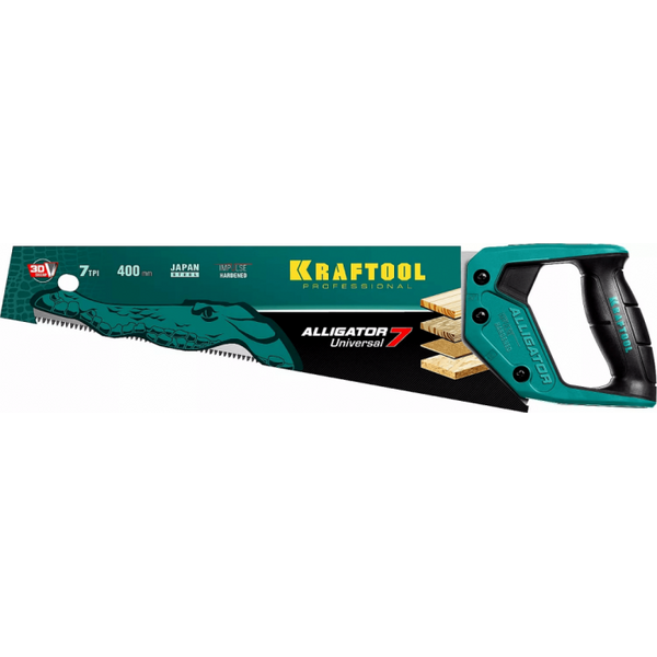 цена Ножовка универсальная Kraftool Alligator 7*400мм 3D 15004-40_z01