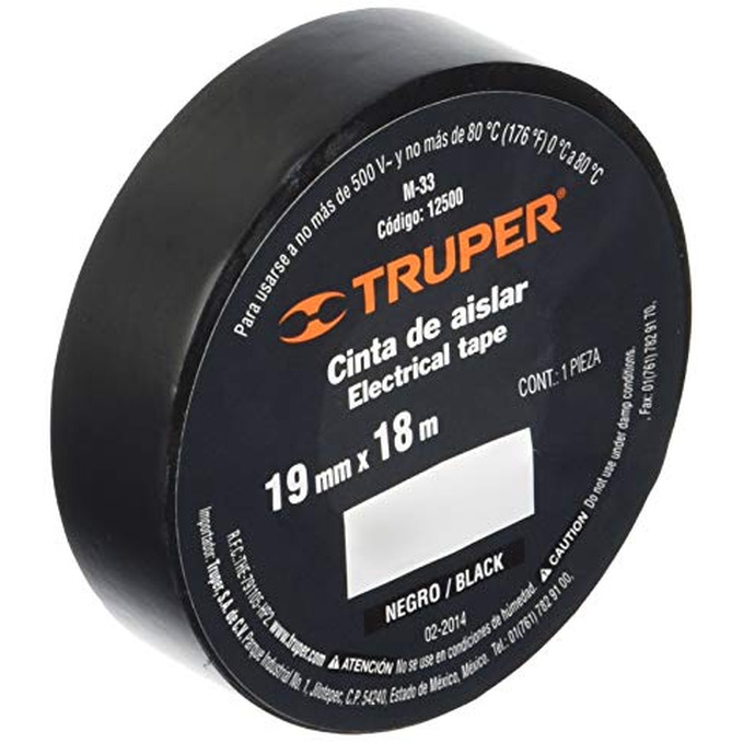цена Изолента Truper ПВХ 19мм черная 12500