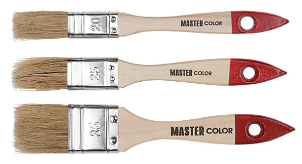 Набор кистей Master Color флейцевых 20,25,35мм натуральная щетина 30-0502