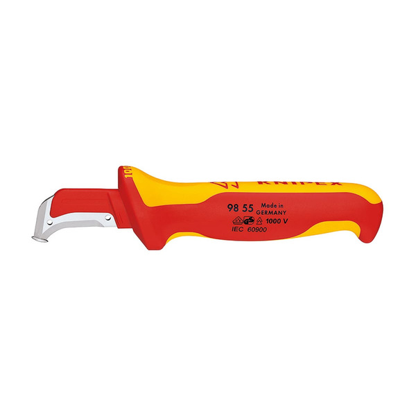 Нож для снятия изоляции Knipex диэлектрический 180мм KN-9855SB инструмент электротехнический knipex для снятия изоляции с коаксиального кабеля kn 166006sb