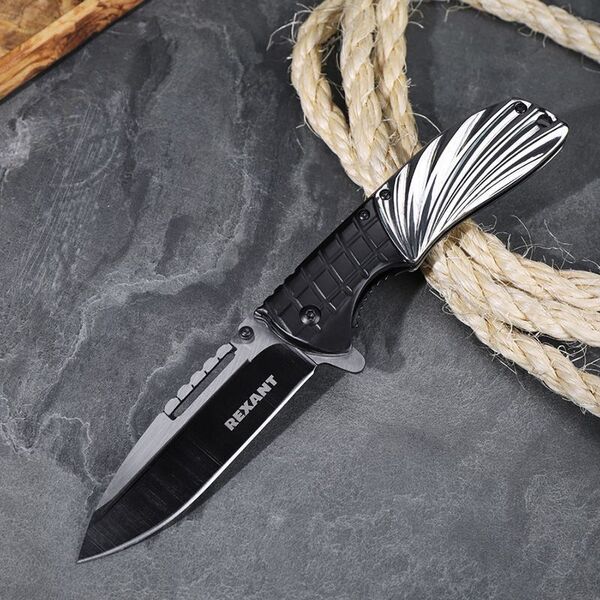 Нож Rexant Black Tactic складной 12-4910-2