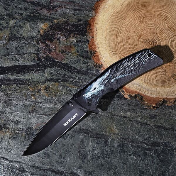 Нож Rexant Black Wolf складной 12-4907-2