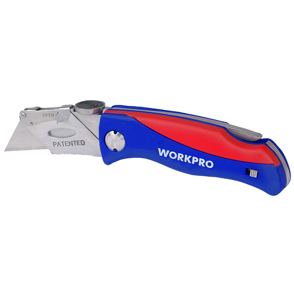 Нож WorkPro cкладной отсек д/хранения+6 лезвий WP211006