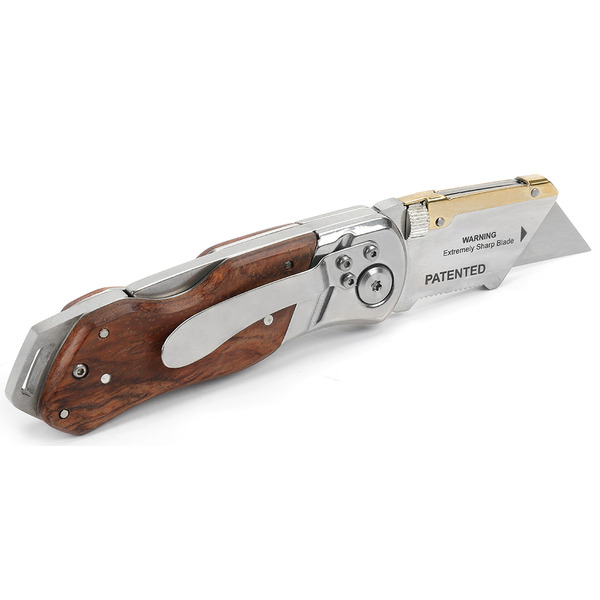 Нож WorkPro cкладной деревянный+10лезвий WP211014