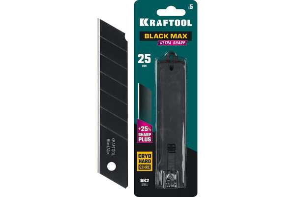 Лезвие для ножа Kraftool Black Max 25мм 5шт 09602-25-S5