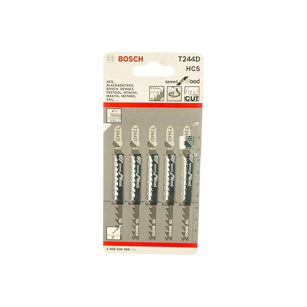 Пилки для лобзика Bosch Т244D HCS (5шт) 2608630058