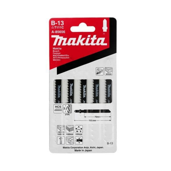 Пилки для лобзика по дереву Makita B-13 70мм А-85656 пилки для лобзика makita b 22 а 85737