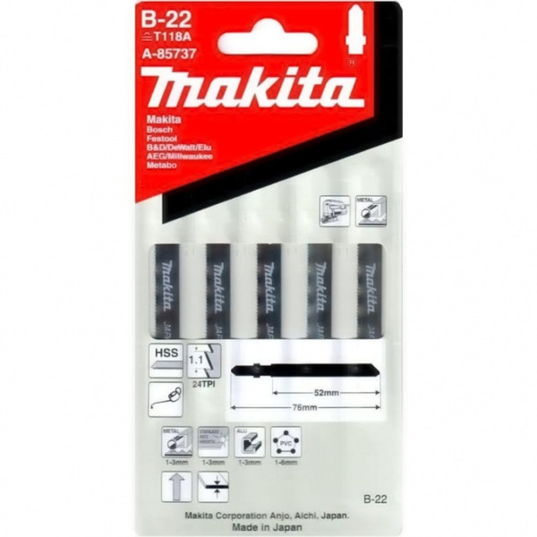 Пилки для лобзика Makita B-22 А-85737 пилки для лобзика макита а 86309 груб рез дер