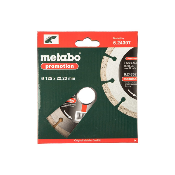 Диск алмазный Metabo 125*22,23мм 624307000 диск алмазный зубр 36652 125