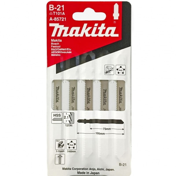 Пилки для лобзика Makita B-21 75мм А-85721 пилки для лобзика makita b 22 а 85737