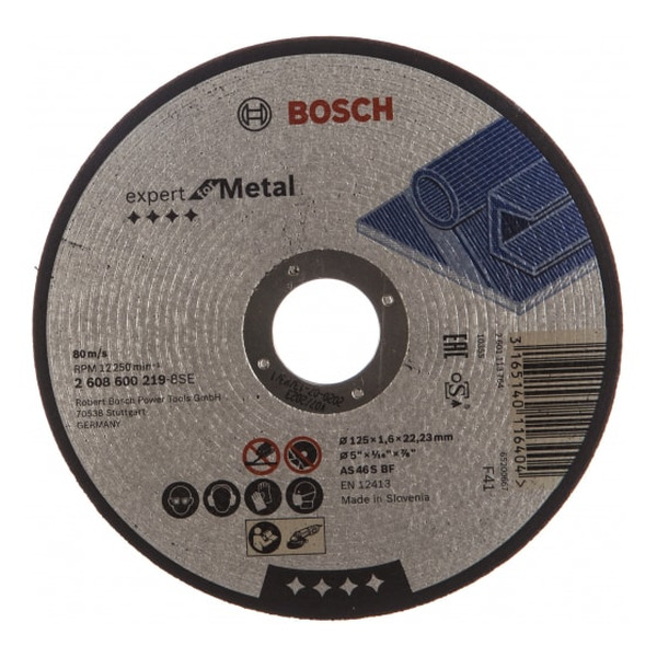 Круг отрезной по металлу Bosch Expert 125*1,6*22,2мм SLO 2608600219 круг отрезной по металлу bosch expert 230 3 0 22 2мм slo 2608600226