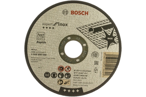 Круг отрезной Bosch Expert for Inox 125*1,0*22,2мм  GER  2608600549