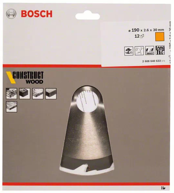 Диск пильный Bosch Construct 190*30*2,6мм 2608640633