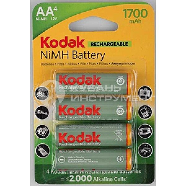 Аккумулятор Kodak HR6-4BL 1700mAh  KAAHR-4   80/640  01-00005309
