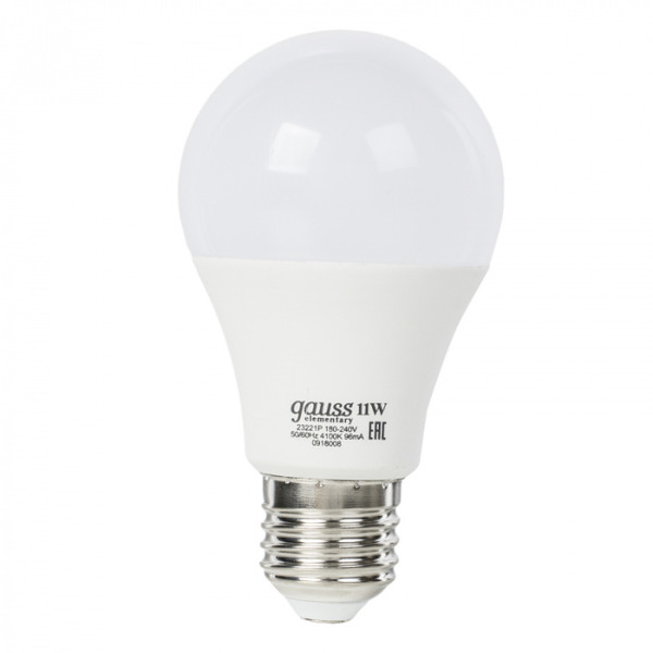 Лампочка Gauss LED Elementary A60 11W E27 3000K 1/50 (2 лампы в упаковке) 23211P