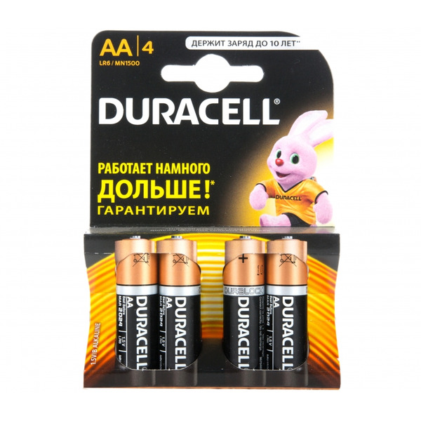 Батарейка Duracell LR6 4BL Basic  80/240  01-00006107