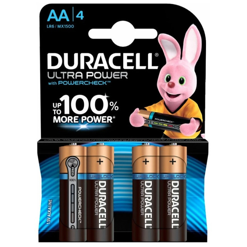 Батарейка Duracell LR6 4BL Ultra Power 4/80 01-00012719 батарейка алкалиновая duracell ultra power aa lr6 4bl 1 5в 4 шт