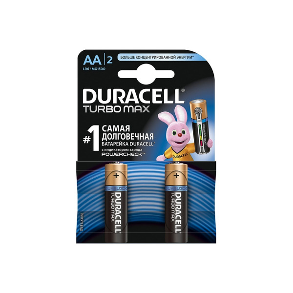 Батарейка Duracell LR6 2BL Turbo 40/120 01-00006105 батарейка duracell lr6 6bl