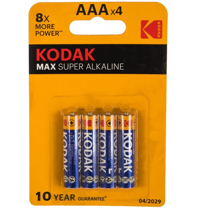 Батарейка Kodak Max LR03-4BL Б0005124 батарейка duracell lr03 4bl