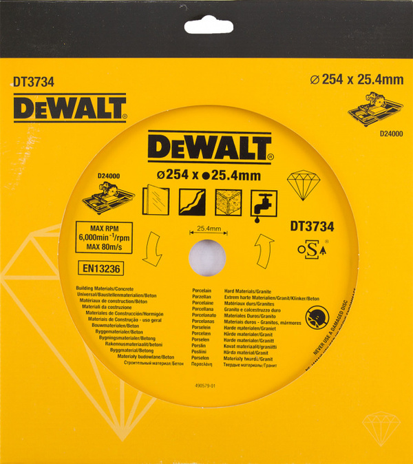 Диск алмазный DeWalt 254*25,4 DT3734-XJ