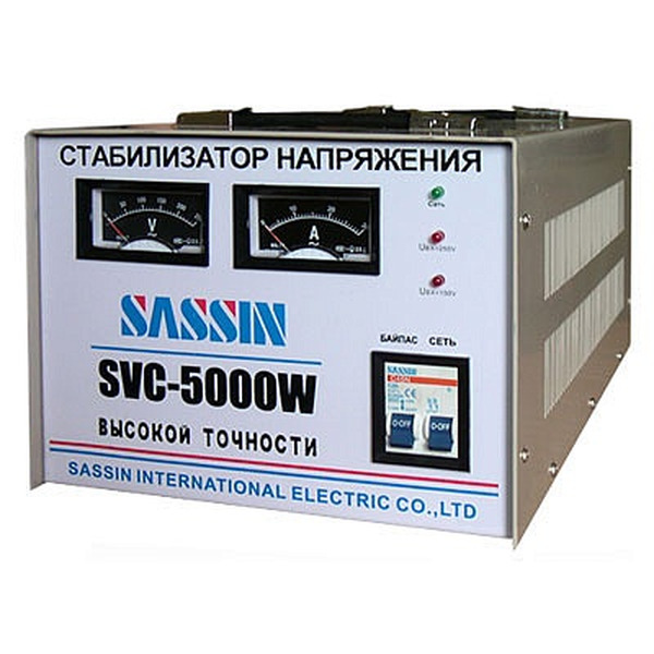 цена Стабилизатор напряжения Sassin вертикальный SVC 5000W