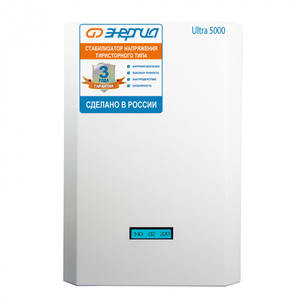 Стабилизатор напряжения Энергия 5000 BA Ultra тиристорный Е0101-0102