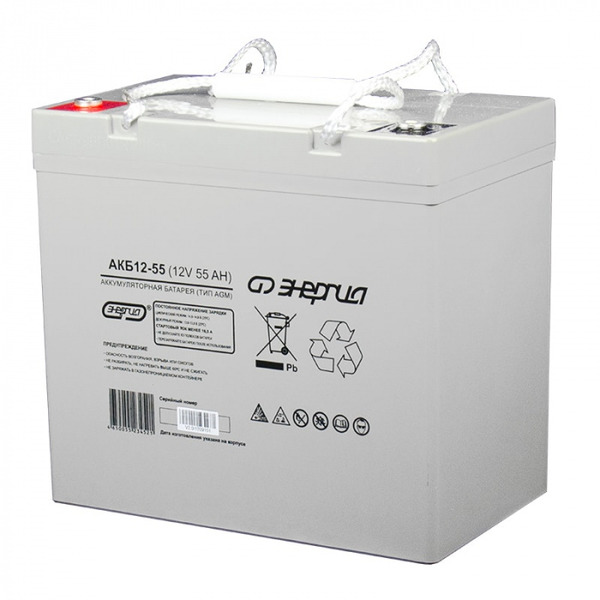 Аккумулятор Энергия АКБ 12-55 Е0201-0020 ибп энергия pro 500 500va е0201 0027