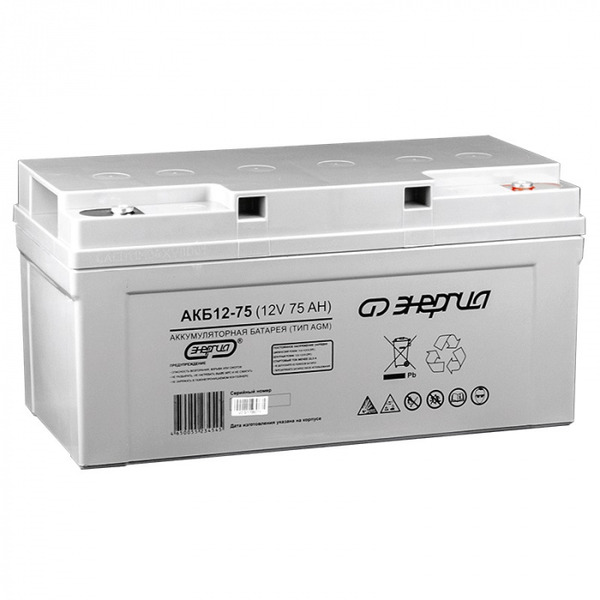 Аккумулятор Энергия АКБ 12-75  тип AGM  Е0201-0021