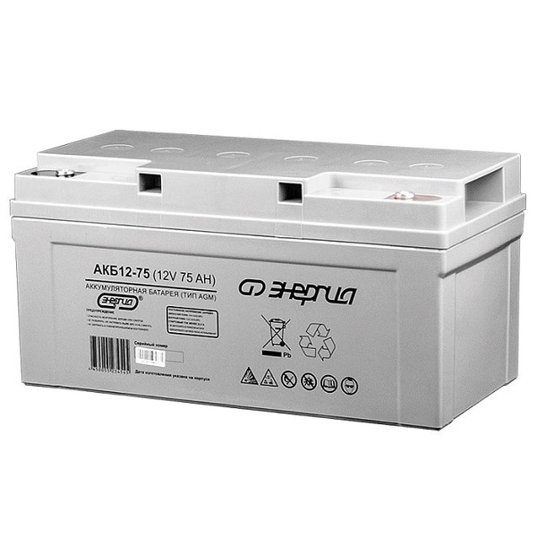 Аккумулятор Энергия АКБ 12-75 (тип AGM) Е0201-0021