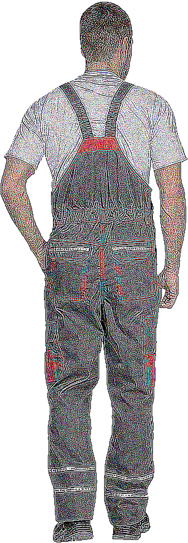 Полукомбинезон Хай-Тек, серый-красный-черный (96-100, 182-188) Ком 662