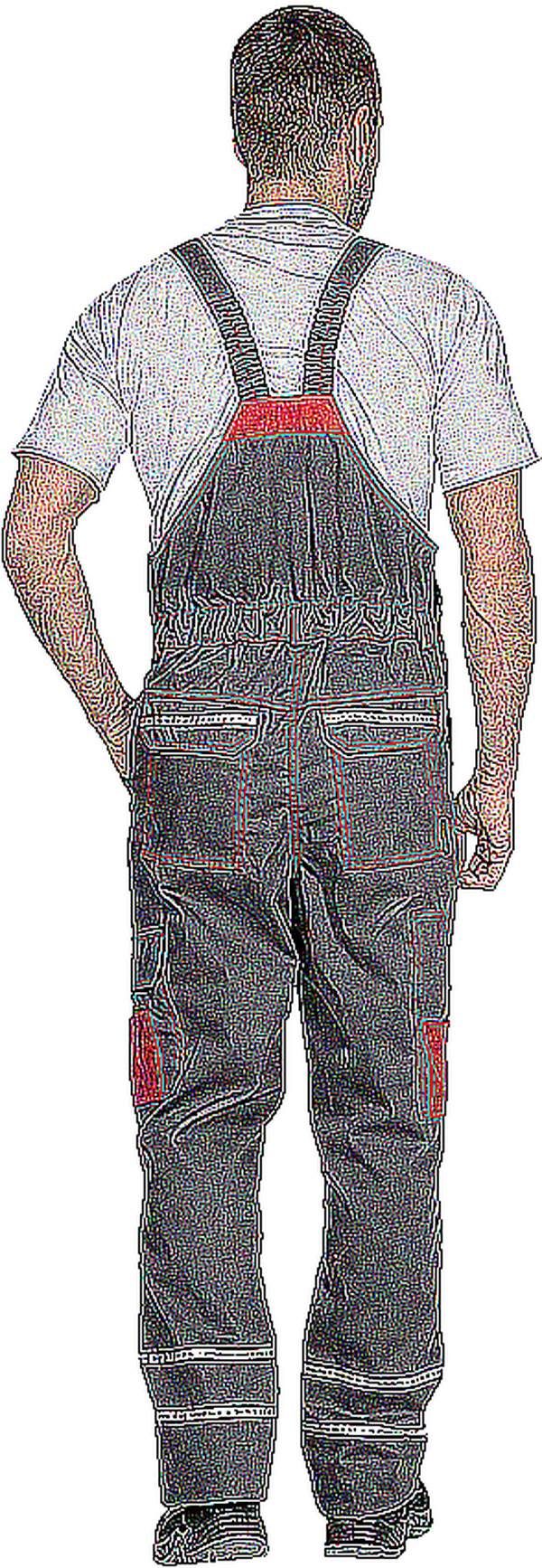 Полукомбинезон Хай-Тек, серый-красный-черный (96-100, 170-176) Ком 662