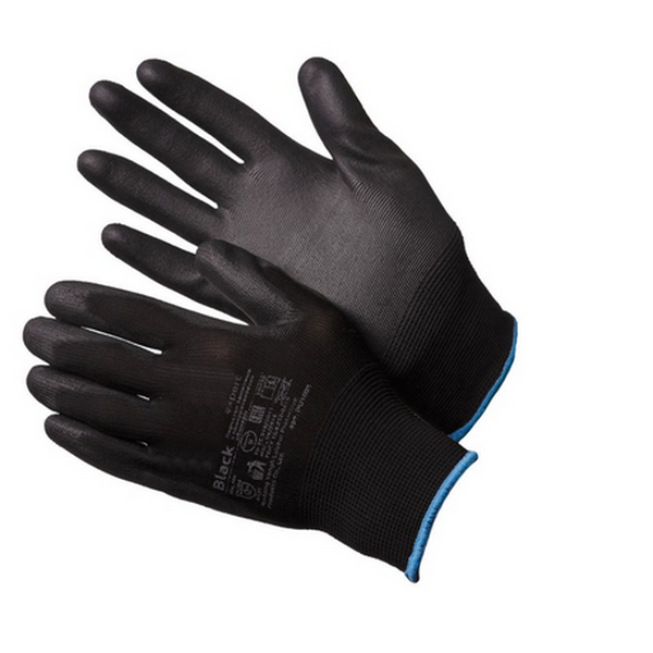 Перчатки Irwest нейлоновые черные с полиуретановым покрытием р.9 L  PU1001 15233