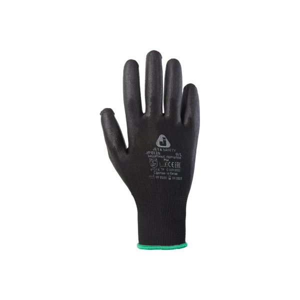Перчатки Jeta Safety полиуретановое покрытие, черные, L/12 JP011b-L
