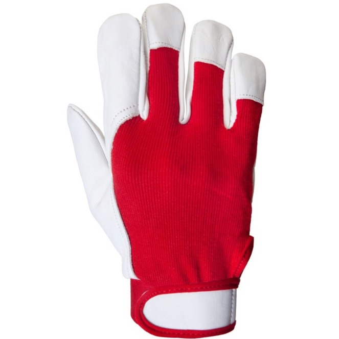 Перчатки Jeta Safety Mechanic кожаные с ХБ JLE301-9/L jeta safety перчатки кожаные mechanic цвет красный белый манжета велкро jle301 9 l