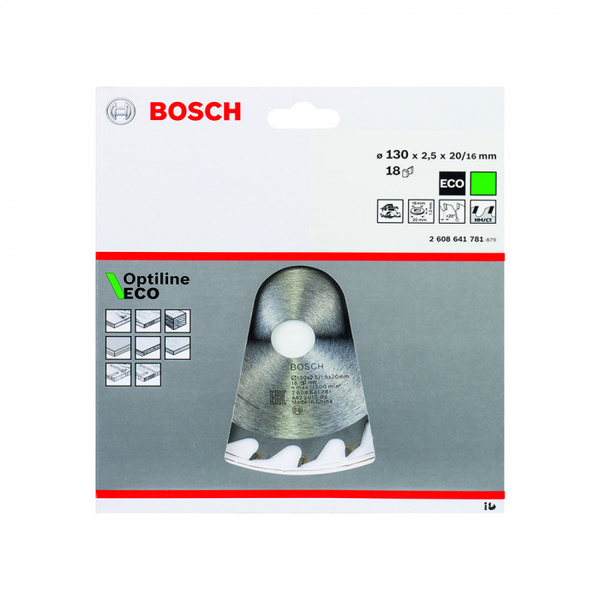 Диск пильный Bosch Optiline ECO 130*20/16*18 2608641781