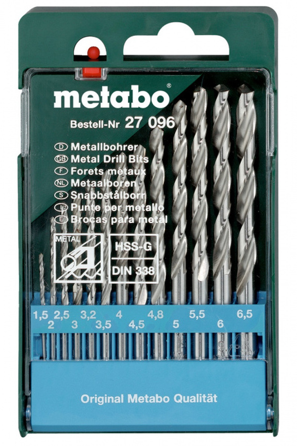 Набор сверл Metabo (13шт) 1,5-6,5мм 627096000