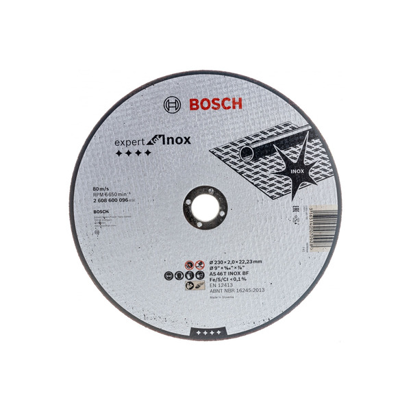 Круг отрезной Bosch Expert for Inox 230*2,0*22,2мм GER 2608600096 круг отрезной по металлу bosch expert 230 1 9 22 2мм ger 2608603400
