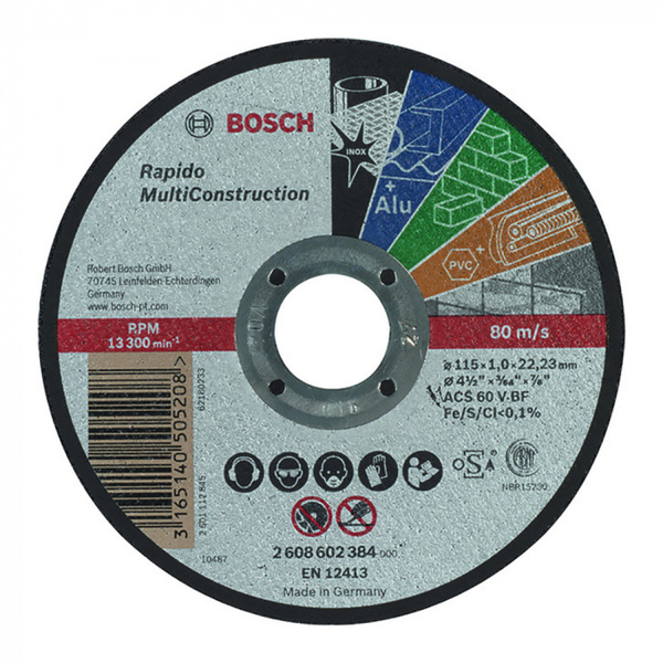 Круг отрезной Bosch Multiconstruct 115*1,0*22,2мм  NED  2608602384