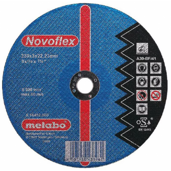 Круг отрезной по стали Metabo Novoflex 230*3,0мм 616477000 круг отрезной по нержавеющей стали metabo sp novoflex 180 2 5 22 23мм 617167000