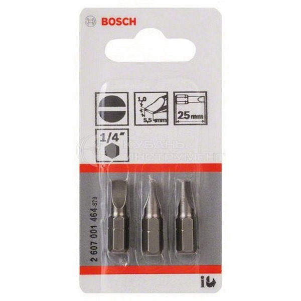 Бита Bosch 3 25мм S 1.0х5.5 XH 2607001464