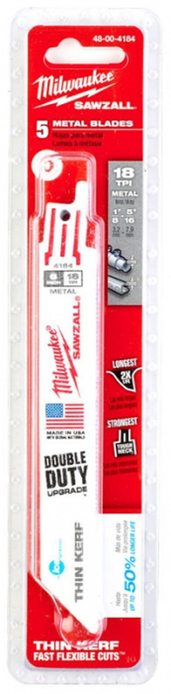 Полотно для сабельной пилы по металлу Milwaukee 150*1,4мм  5шт  48004184